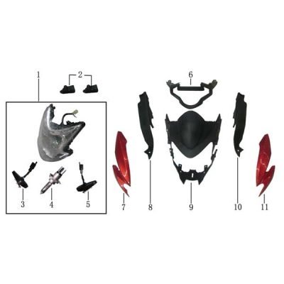 KP-150 HEADLIGHT & FRONT FAIRING