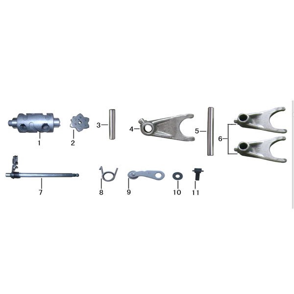 KP-150 Starting Shaft Starting Arm & Gearshift Pedal